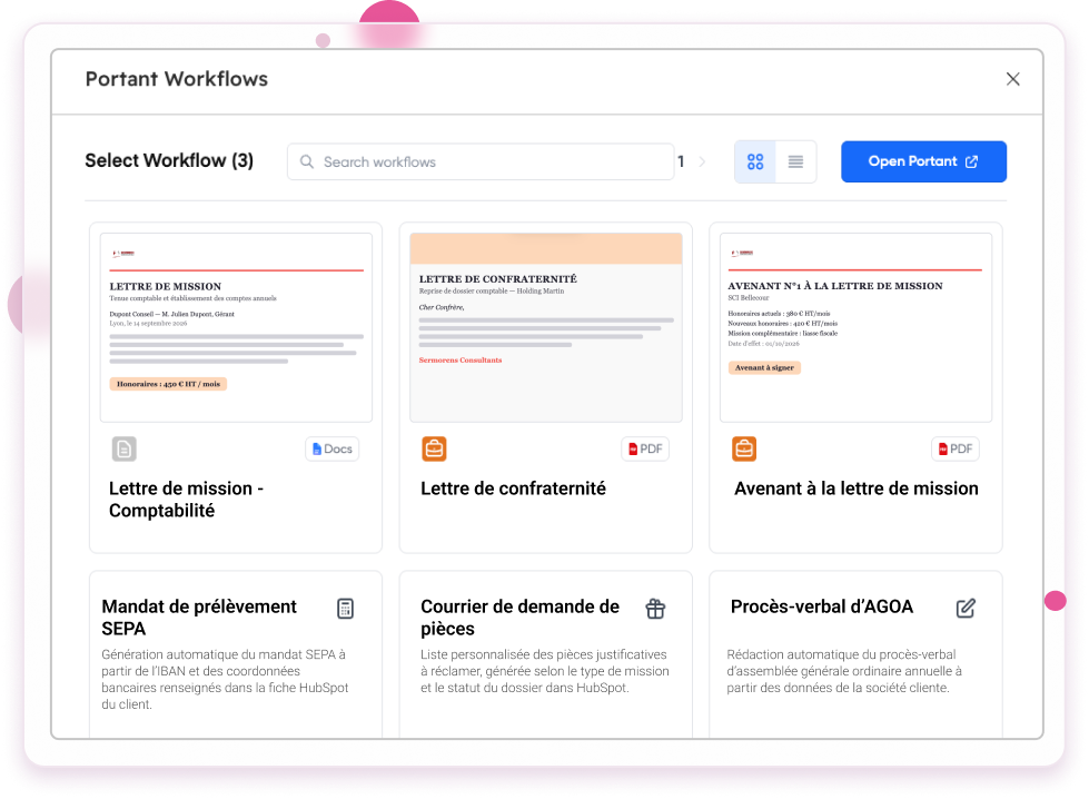 Modèles Portant : lettre de mission, lettre de confraternité, avenant, mandat SEPA, courrier de demande de pièces, procès-verbal d’AGOA